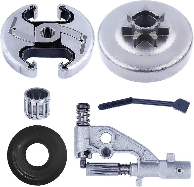 Adefol .325 7T Clutch Drum Bearing Kit for Husqvarna 455 460 Rancher Chainsaw, 455 Rancher Clutch Drum Oil Pump Kit with Oil Pressure Line Worm Gear Needle Bearing Parts # 537291702, 537110503 - Image 1